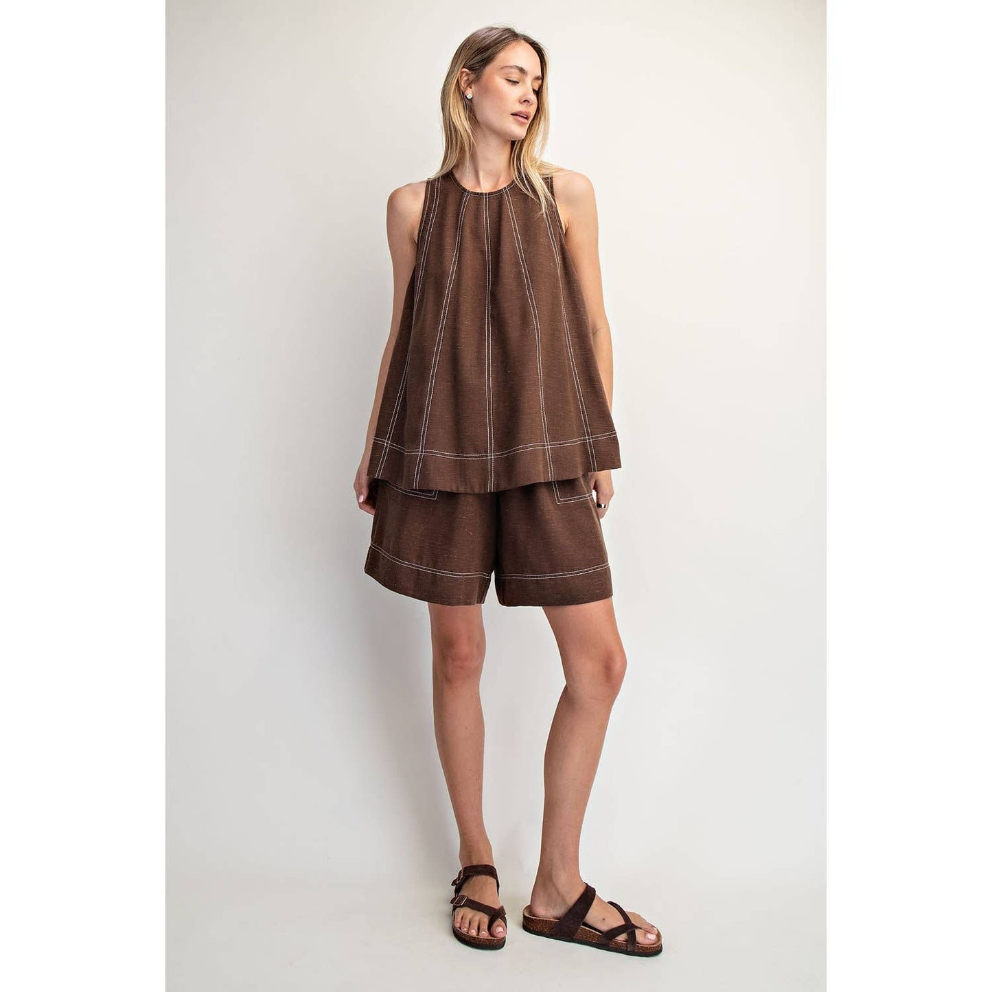 Linen Blended Sleeveless Top