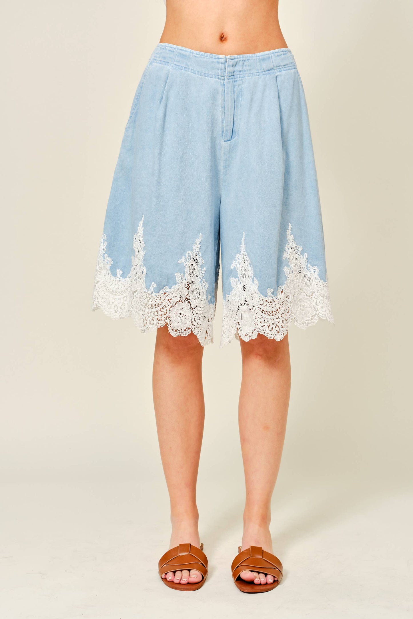 Soft Denim Bermuda Shorts