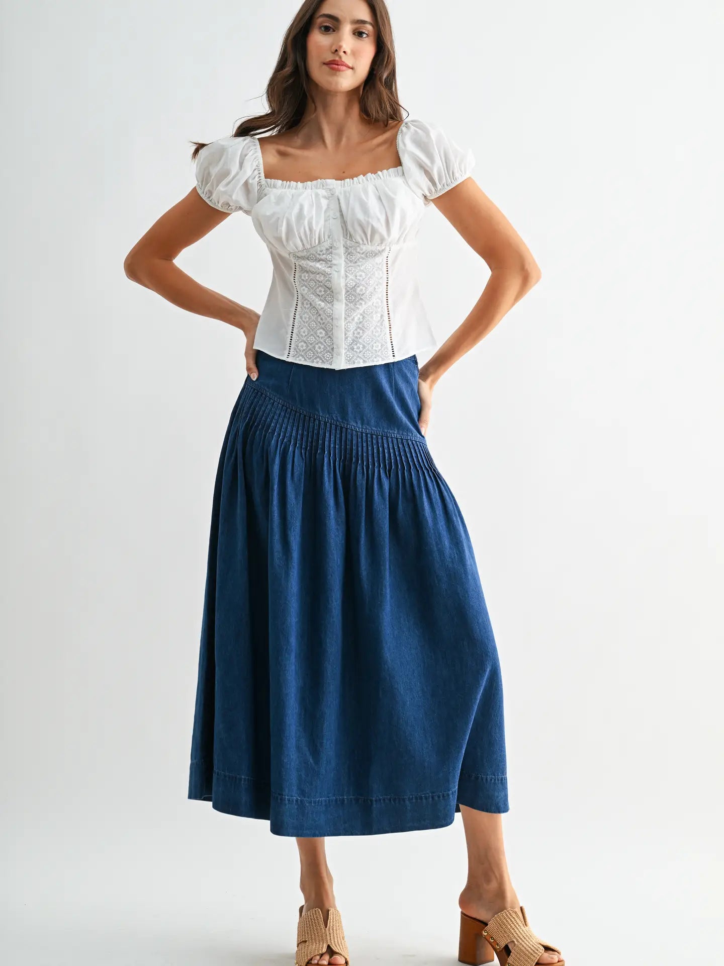 Highlander Denim Midi Skirt
