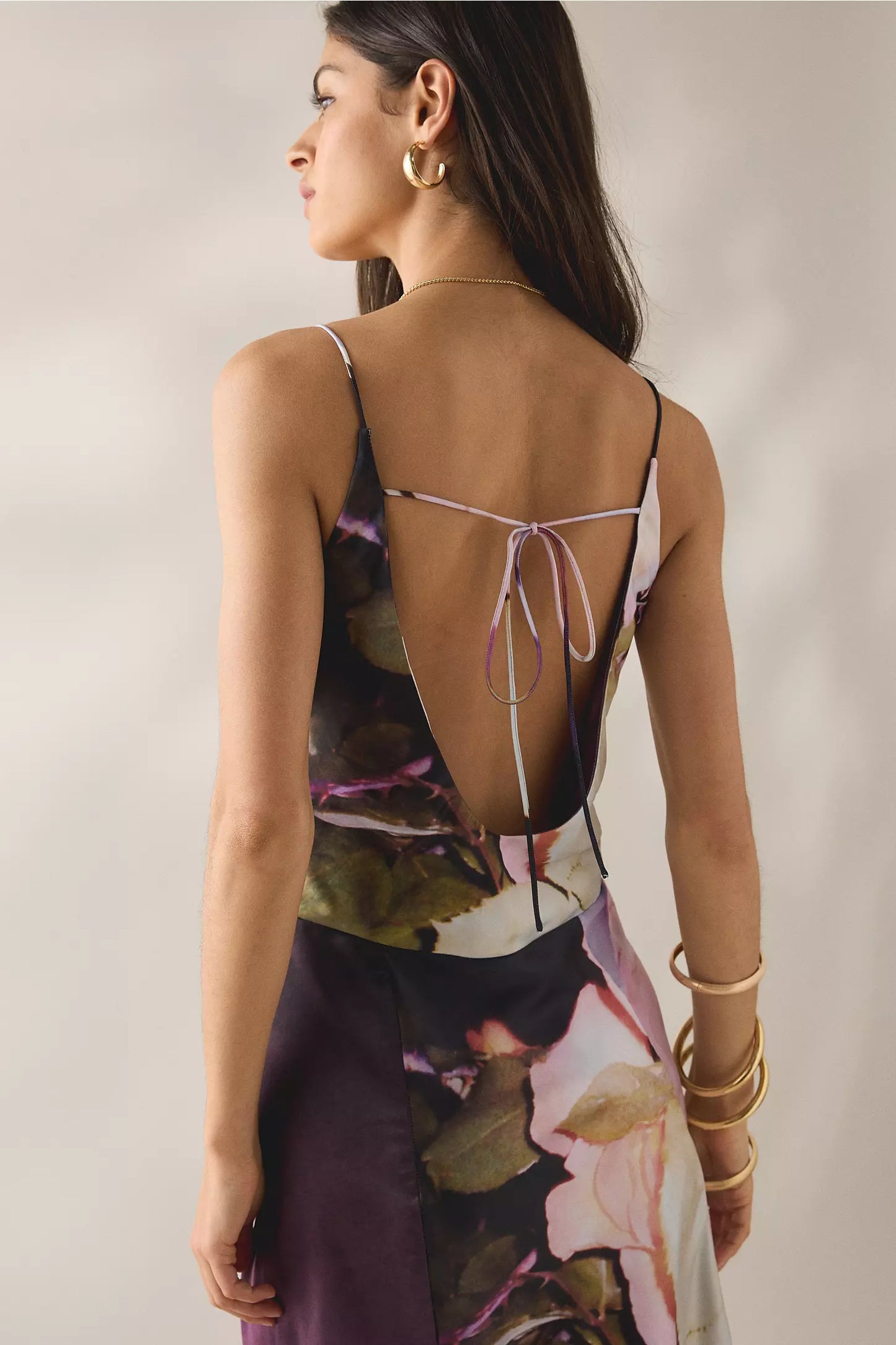 Ellie Asymmetric Open-Back Cowl Maxi Dress