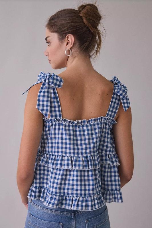 Keepsake Tie-Strap Ruffle Babydoll Top