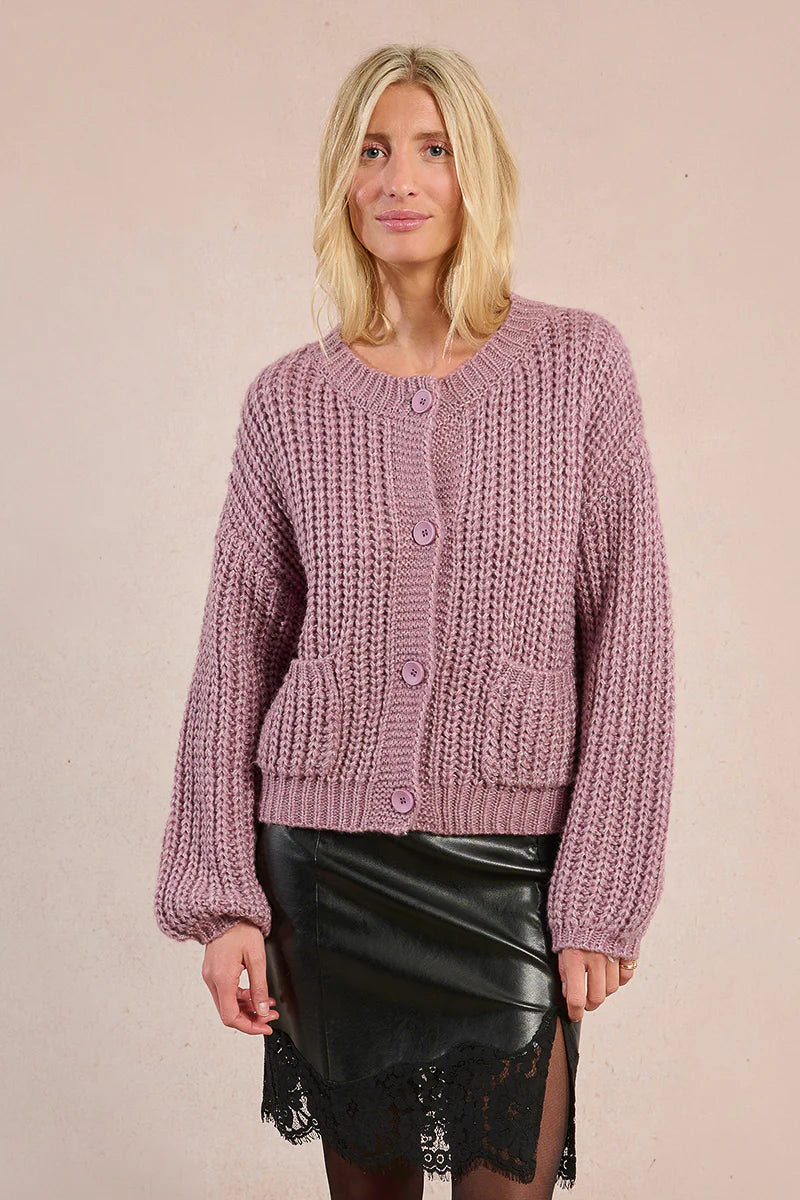 Mauve Knitted Cardi