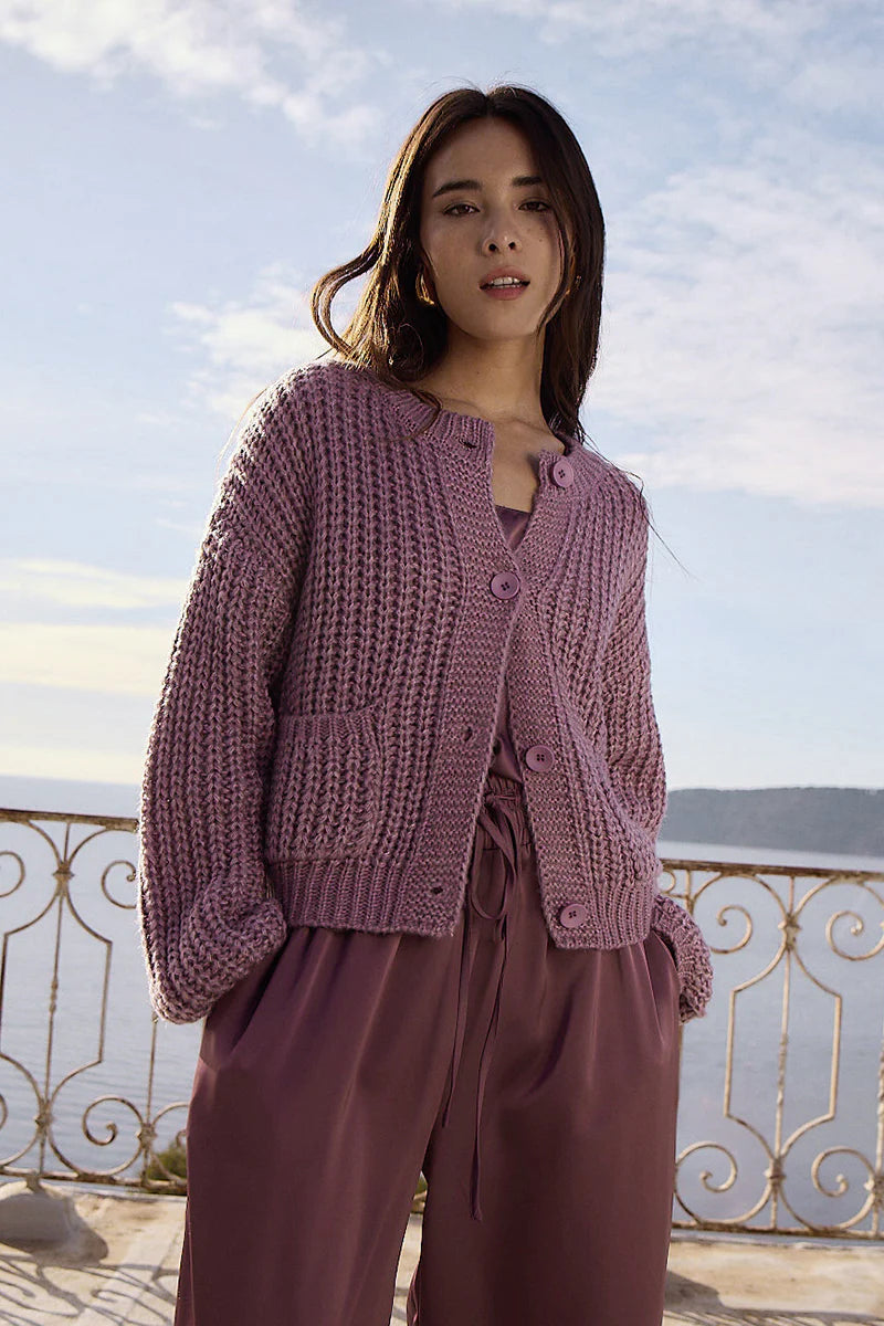 Mauve Knitted Cardi