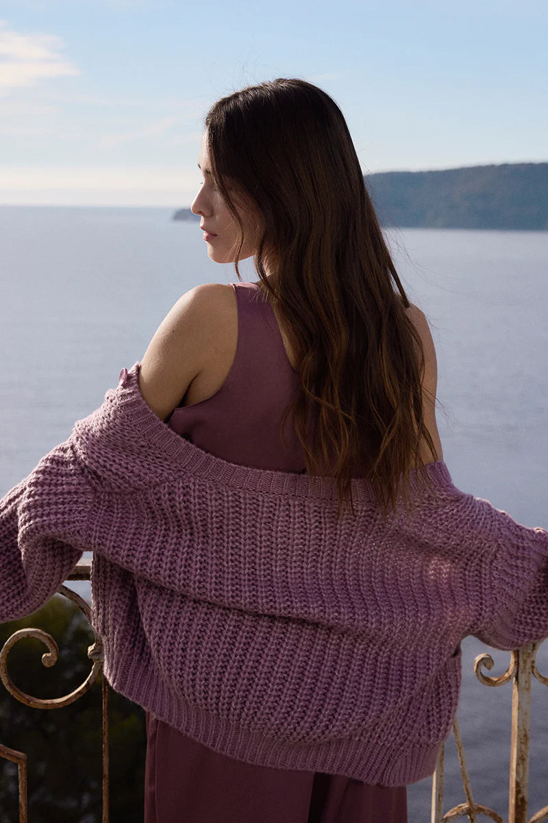Mauve Knitted Cardi