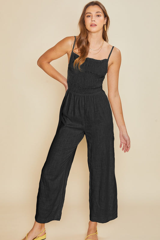 Little Black Smocking Jumpsuit