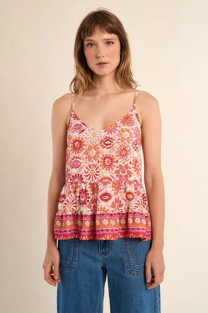 Mindy Ruffle Hem Tank