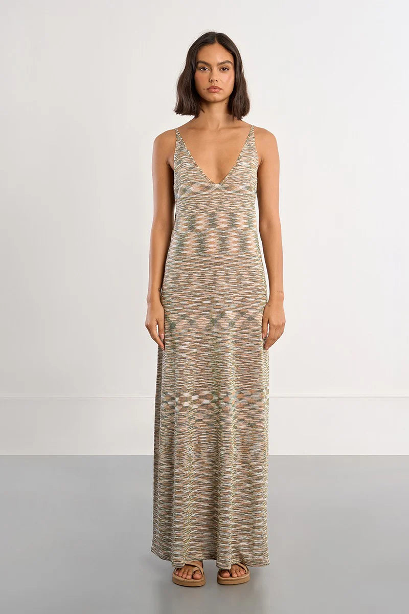 Marbled Knitted Maxi Dress
