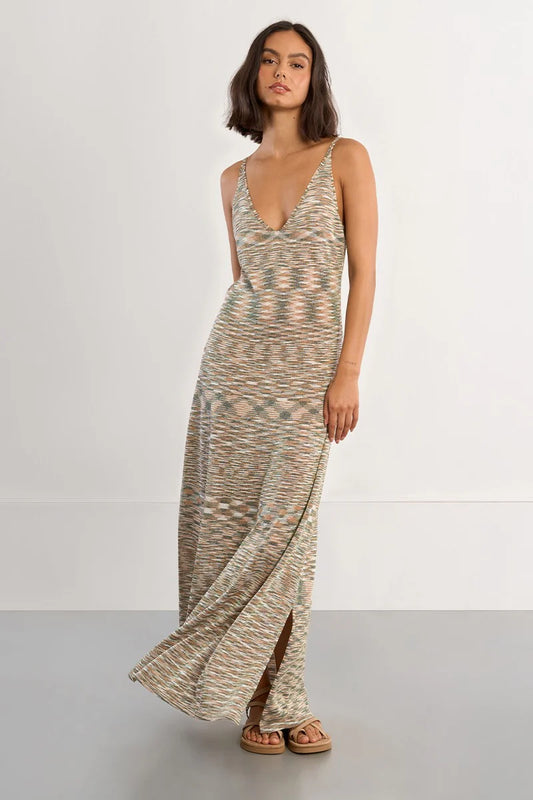 Marbled Knitted Maxi Dress