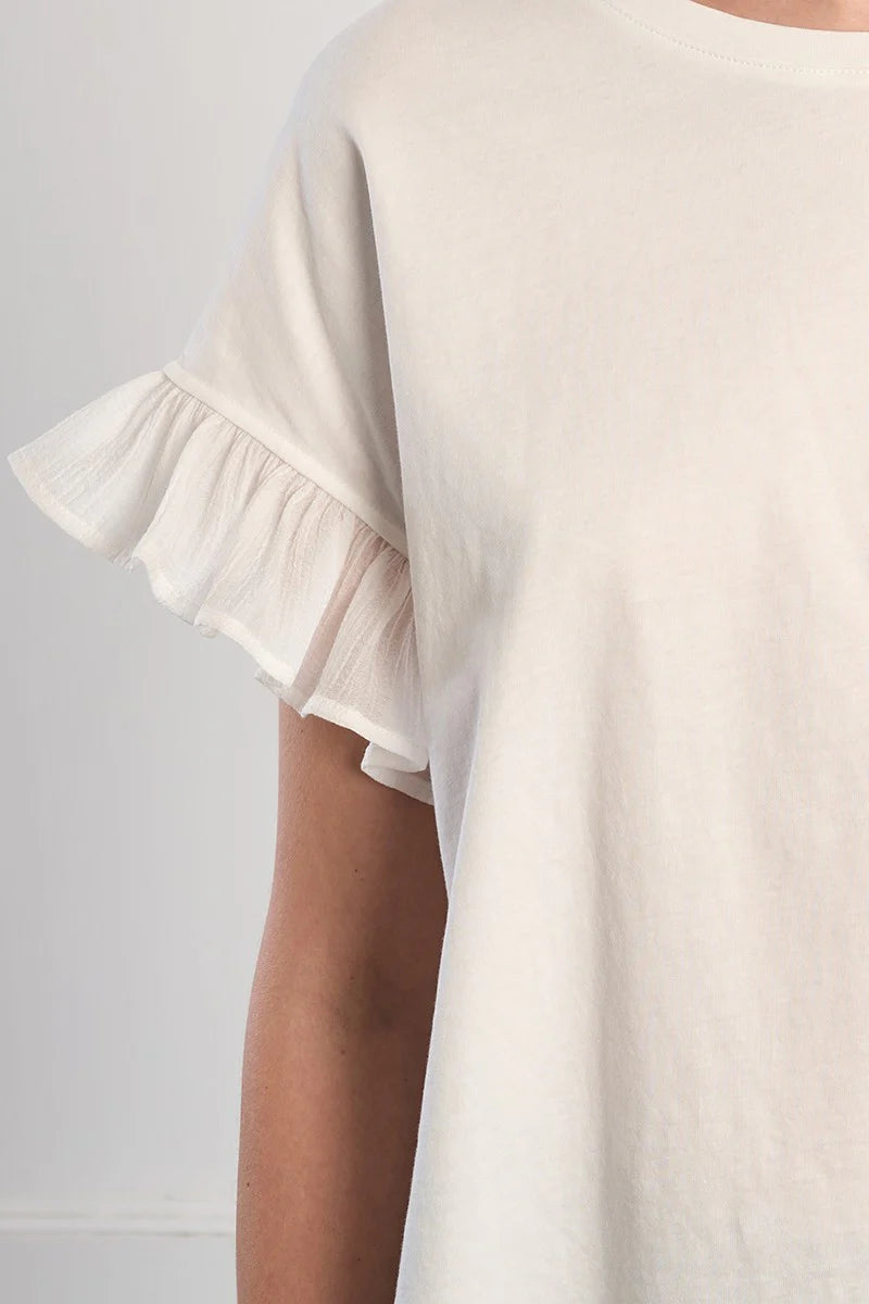 Ruffle Sleeve Casual Tee