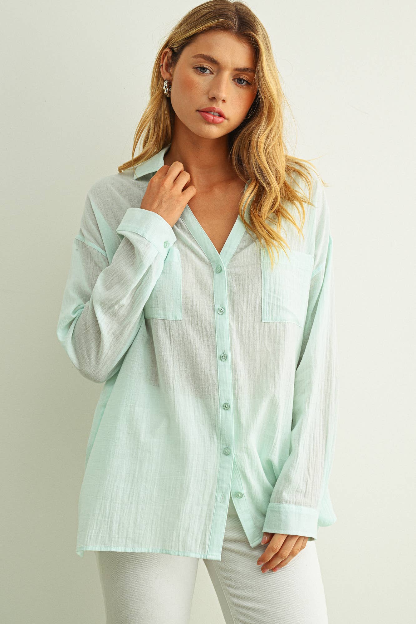 Minty Button Down Shirt