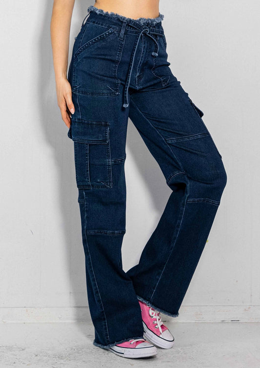 Mid-Rise Relaxed Cargo Jeans