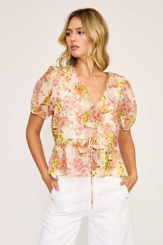 Bee Ruffle Top