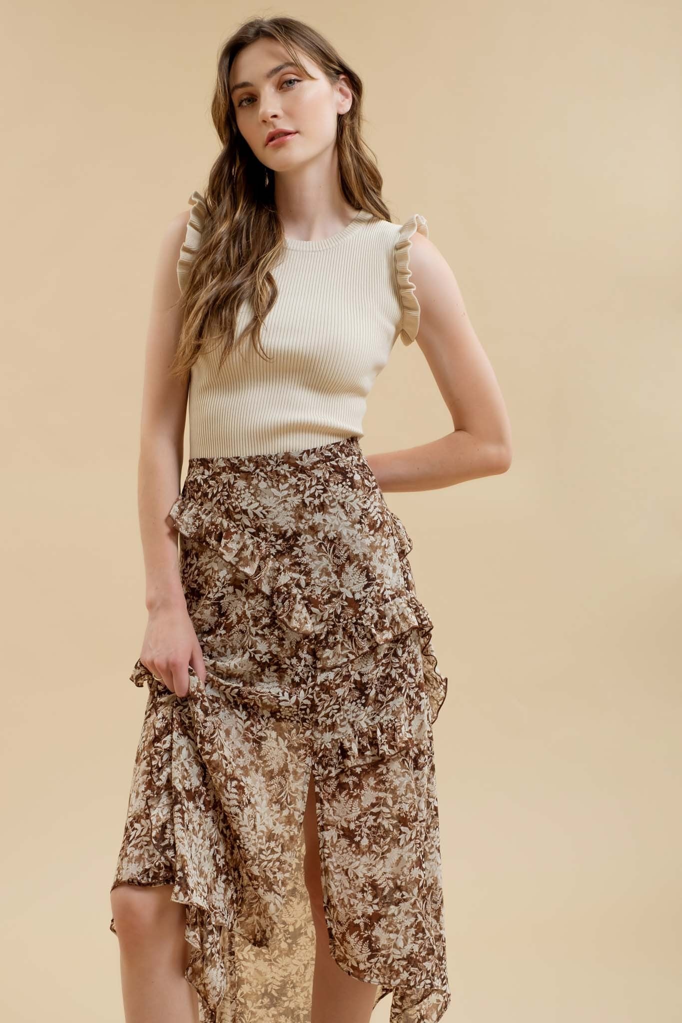 Ruffle Sleeveless Top