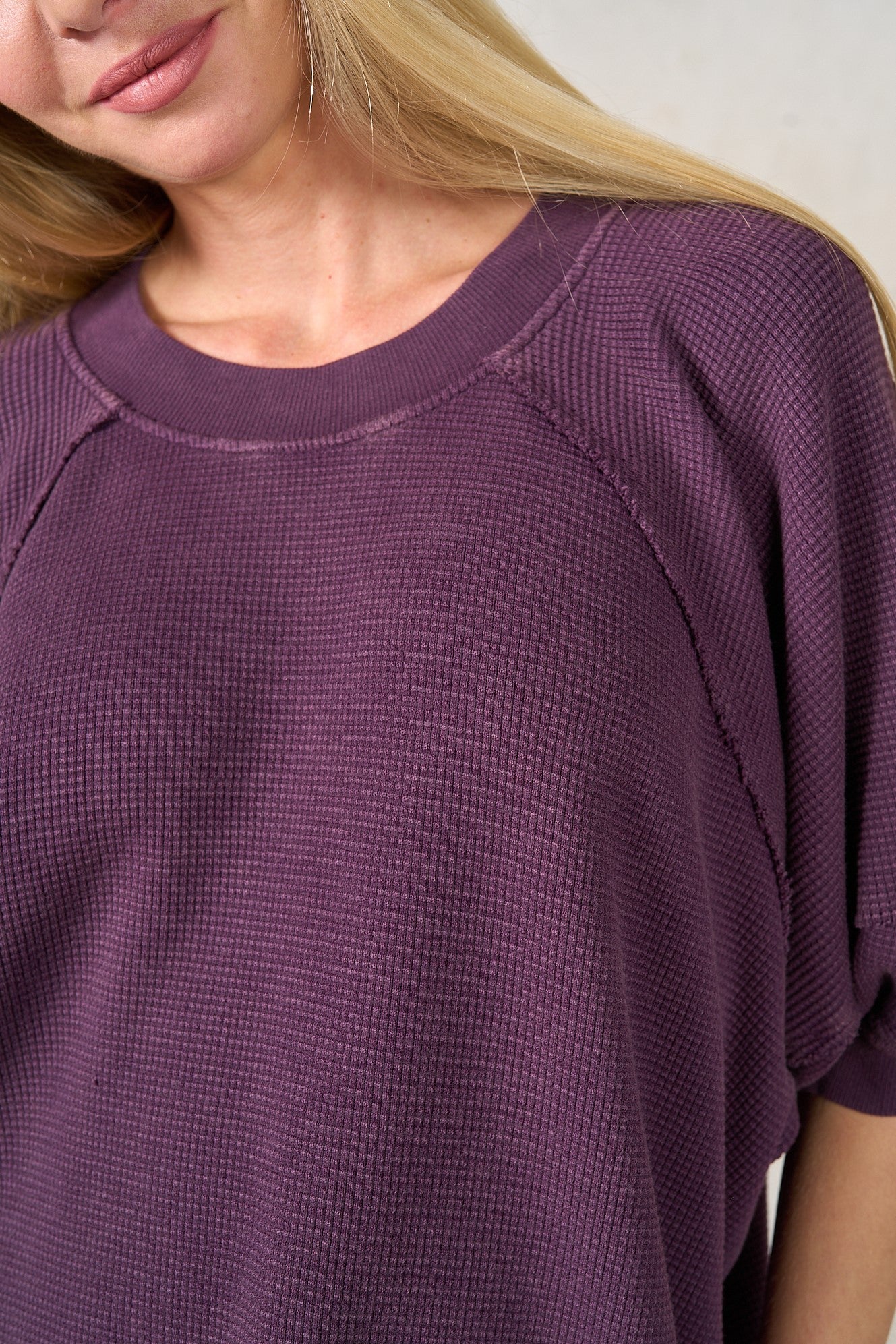 Waffle Puff Sleeve Top