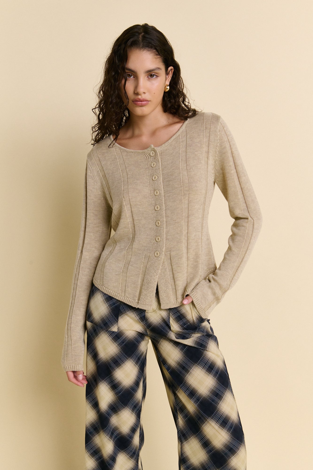 Penny Button Split Top