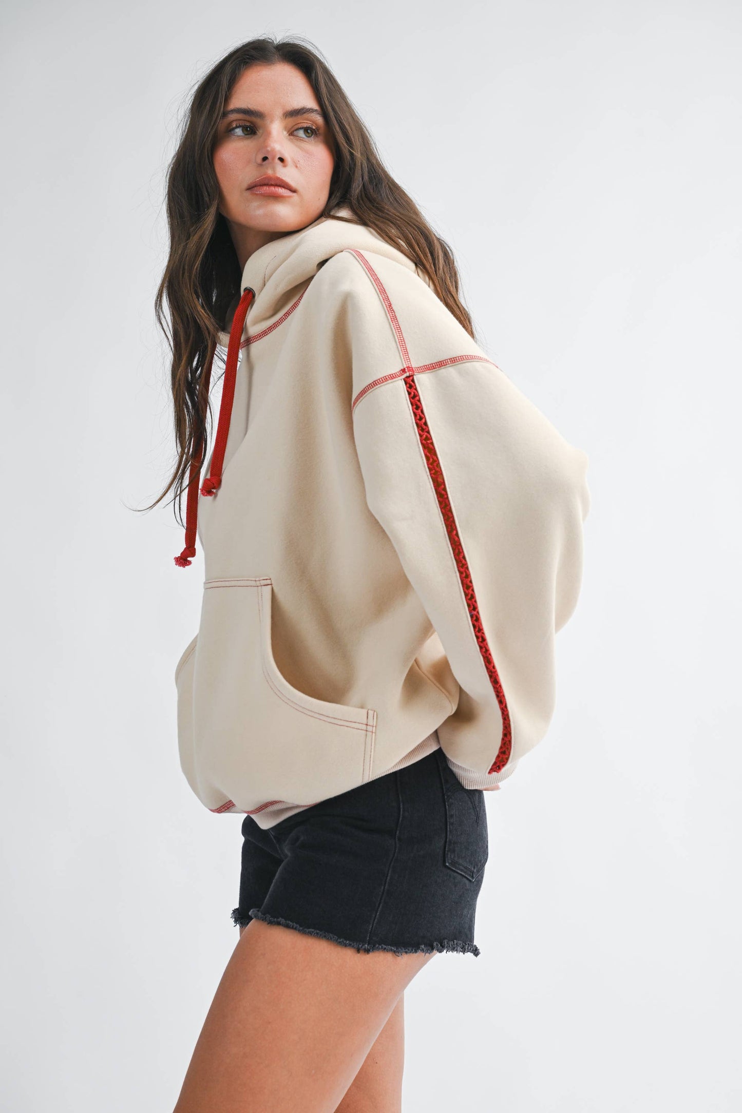 Contrast Stitch Oversized Hoodie