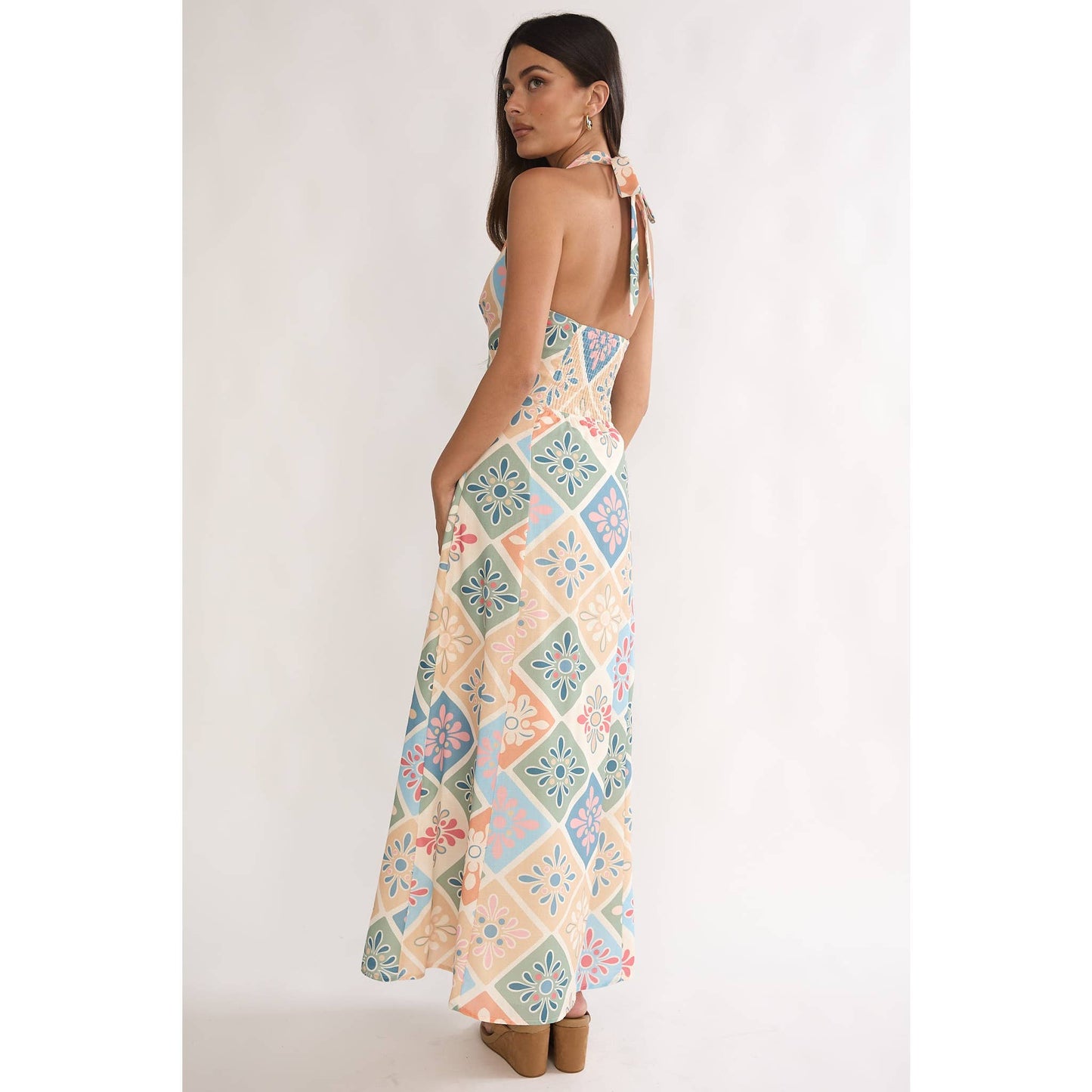 Floral Tile Maxi Dress