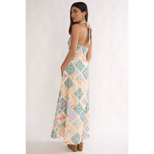 Floral Tile Maxi Dress