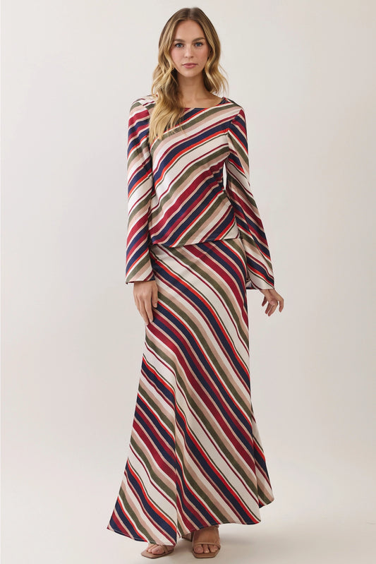Paradise Stripe Maxi Skirt
