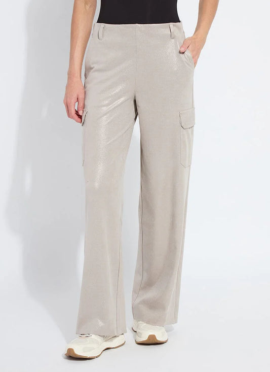 Callie Patent Foil Vegan Suede Cargo Pant