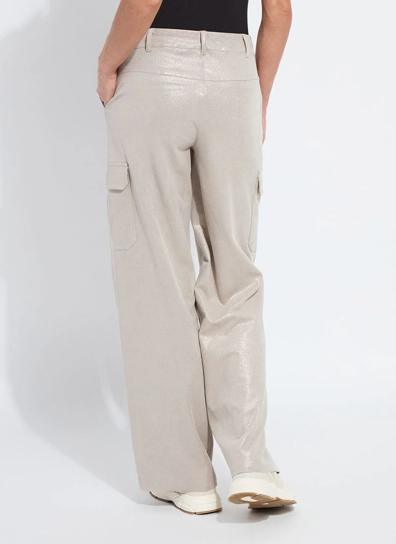 Callie Patent Foil Vegan Suede Cargo Pant