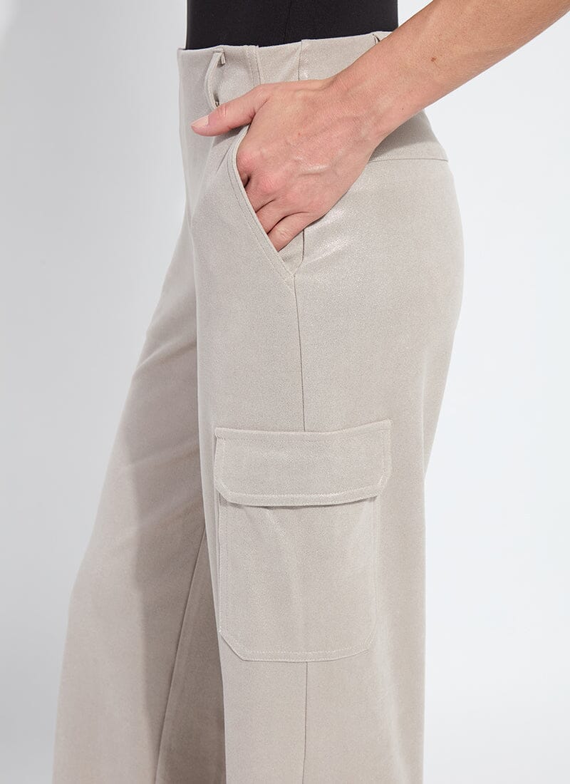 Callie Patent Foil Vegan Suede Cargo Pant