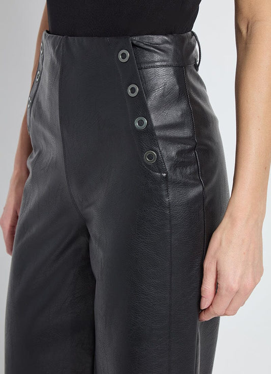 Odalis Hi Waist Vegan Leather Wide Leg