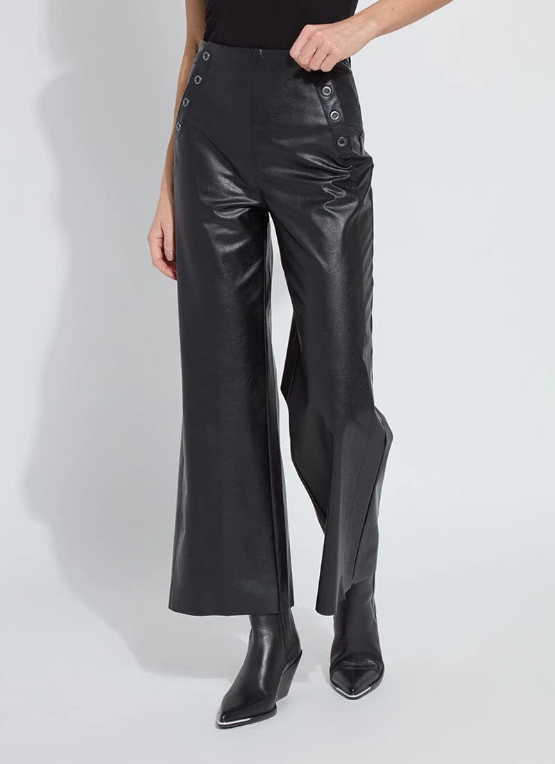 Odalis Hi Waist Vegan Leather Wide Leg