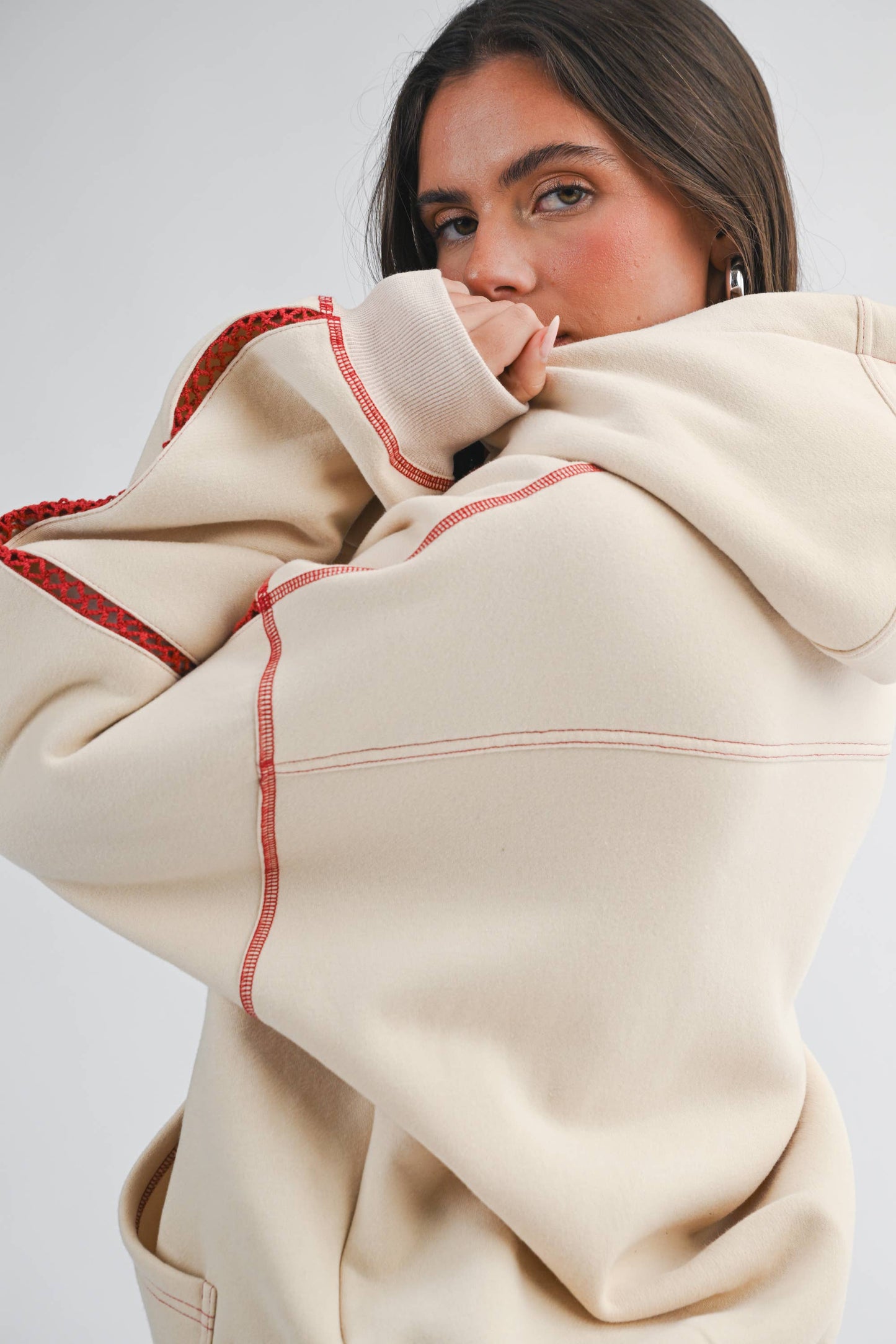 Contrast Stitch Oversized Hoodie