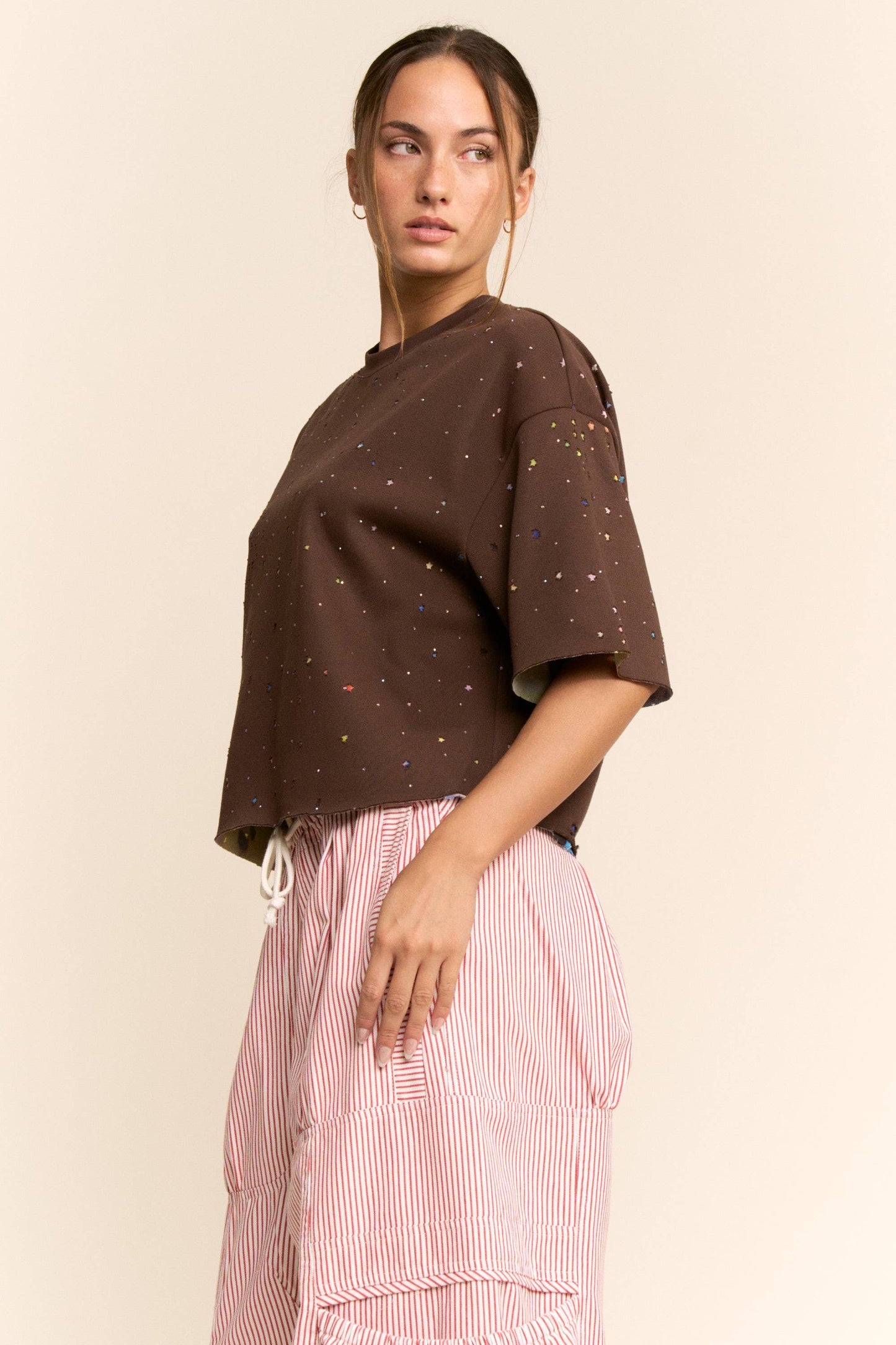 Multicolor Star Relaxed Tee