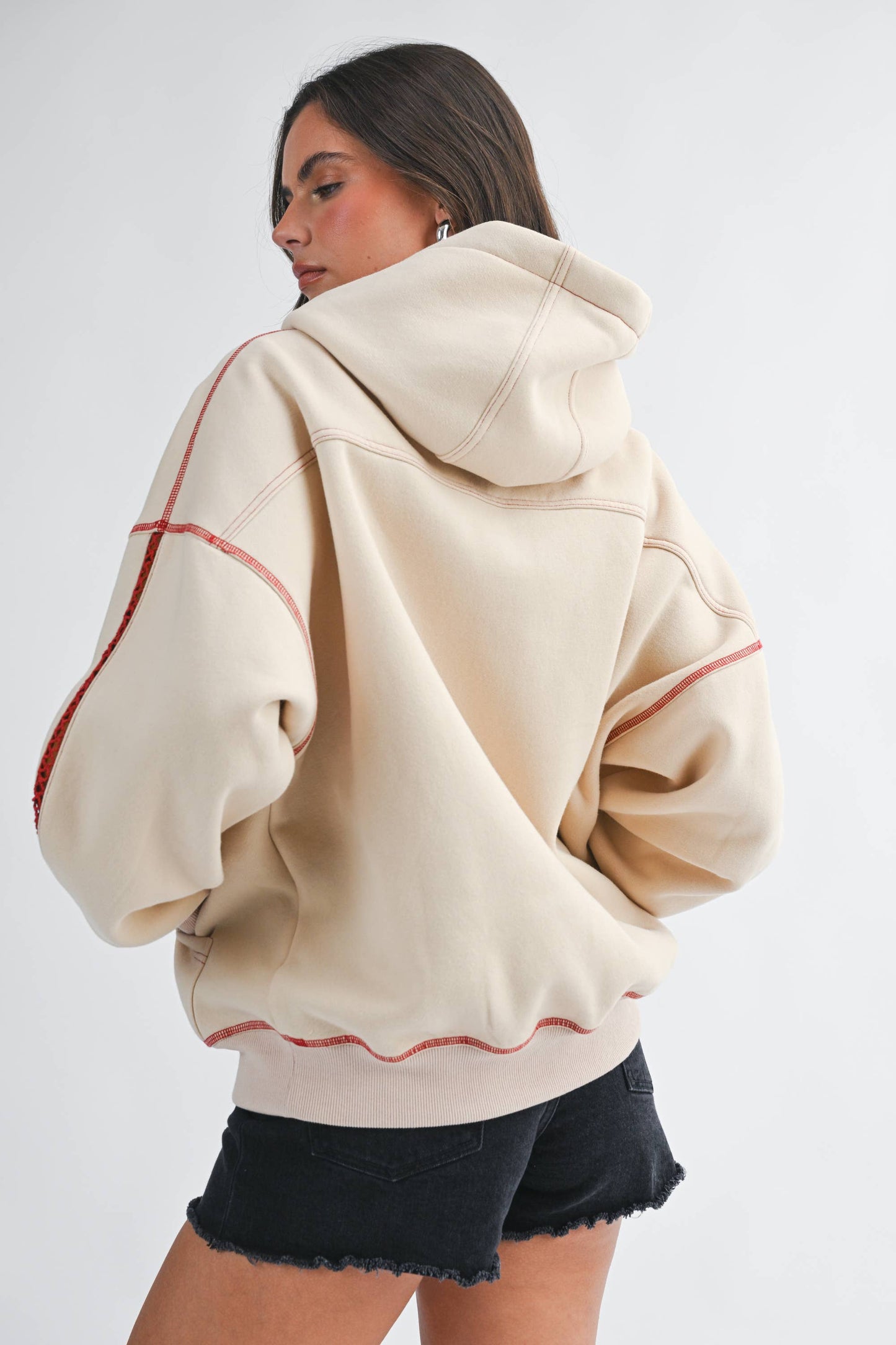 Contrast Stitch Oversized Hoodie