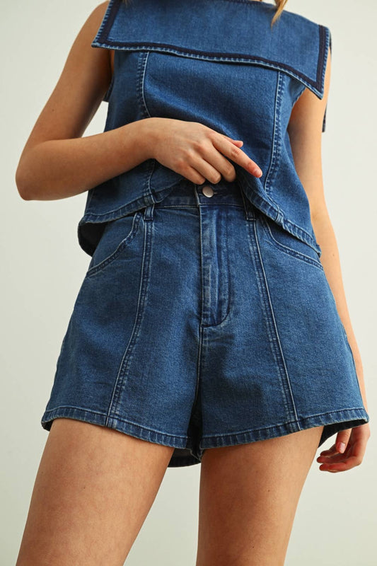 Stretch Denim Shorts