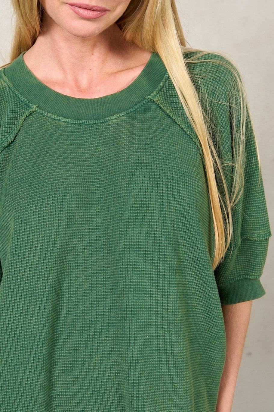 Waffle Puff Sleeve Top