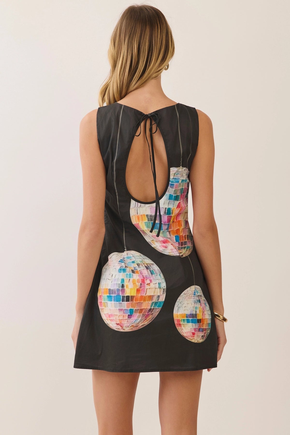 Disco Ball Print Mini Dress