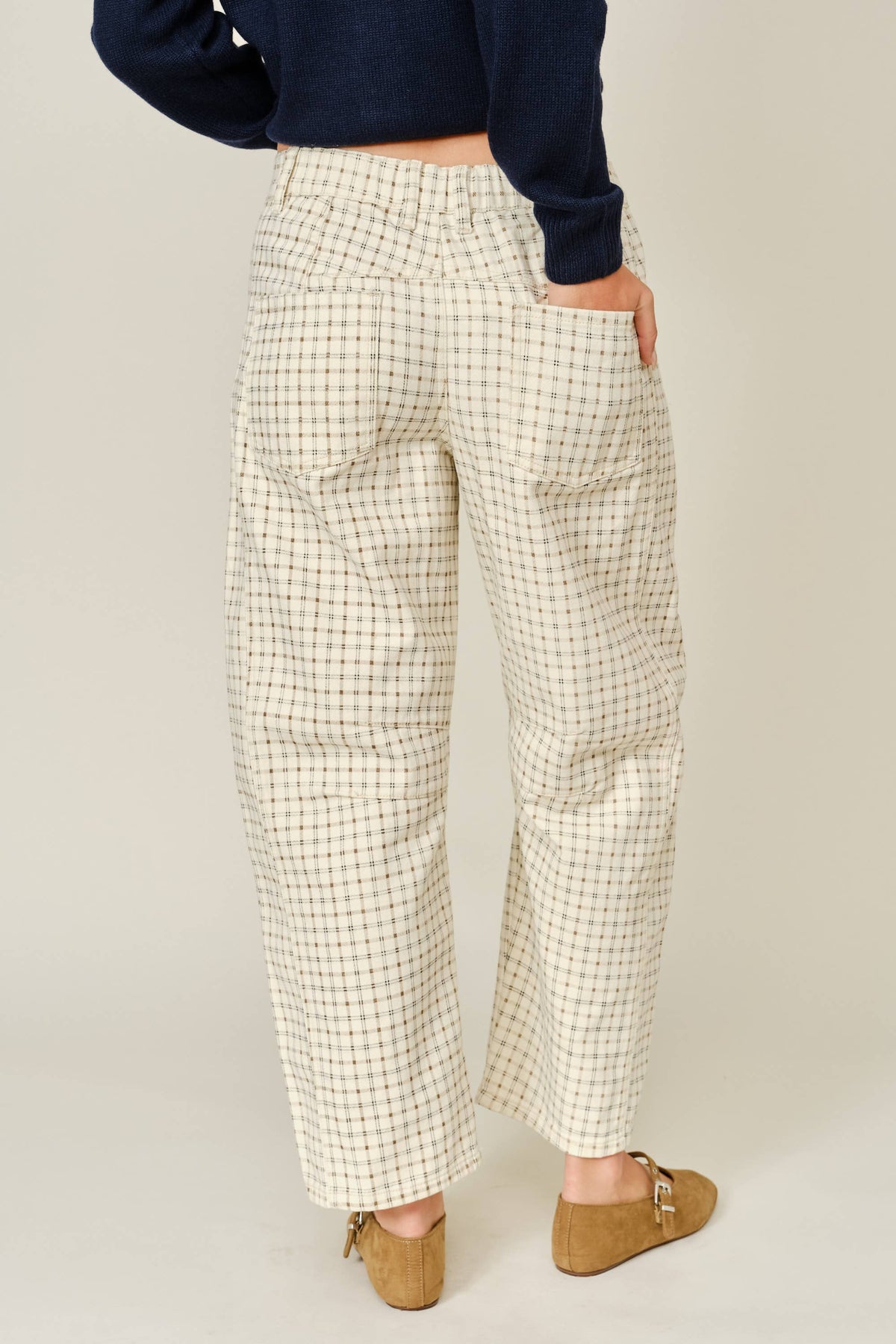 Plaid Barrel Pants