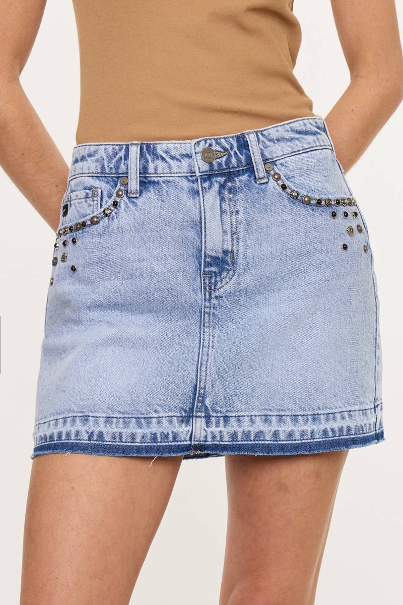 Western Lasso Denim Skirt