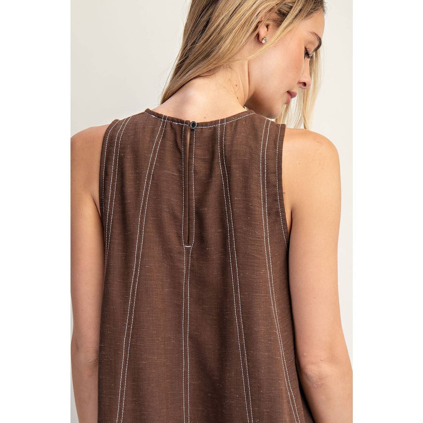 Linen Blended Sleeveless Top