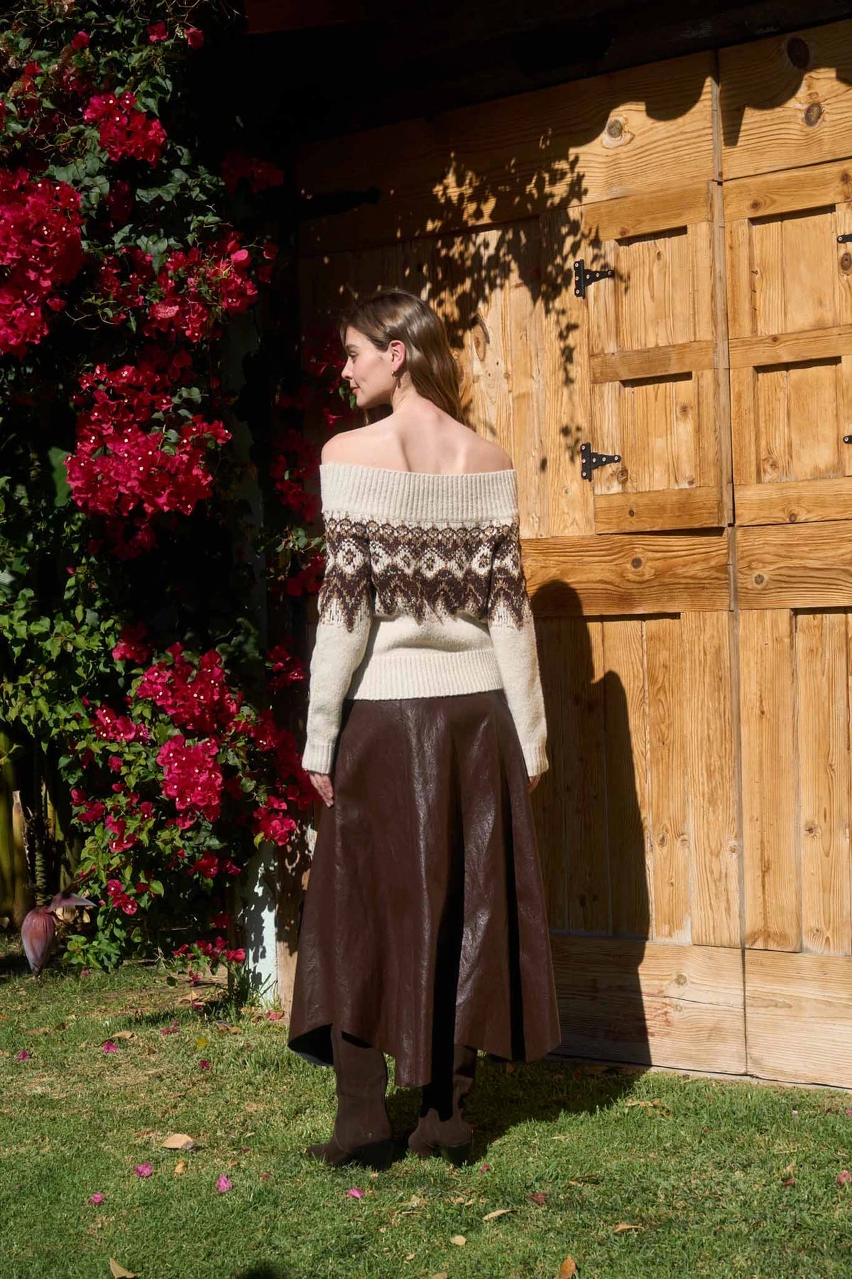 Off the Shoulder Fair Isle Sweater