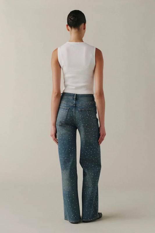 NCE Wide Leg Bejeweled Jeans