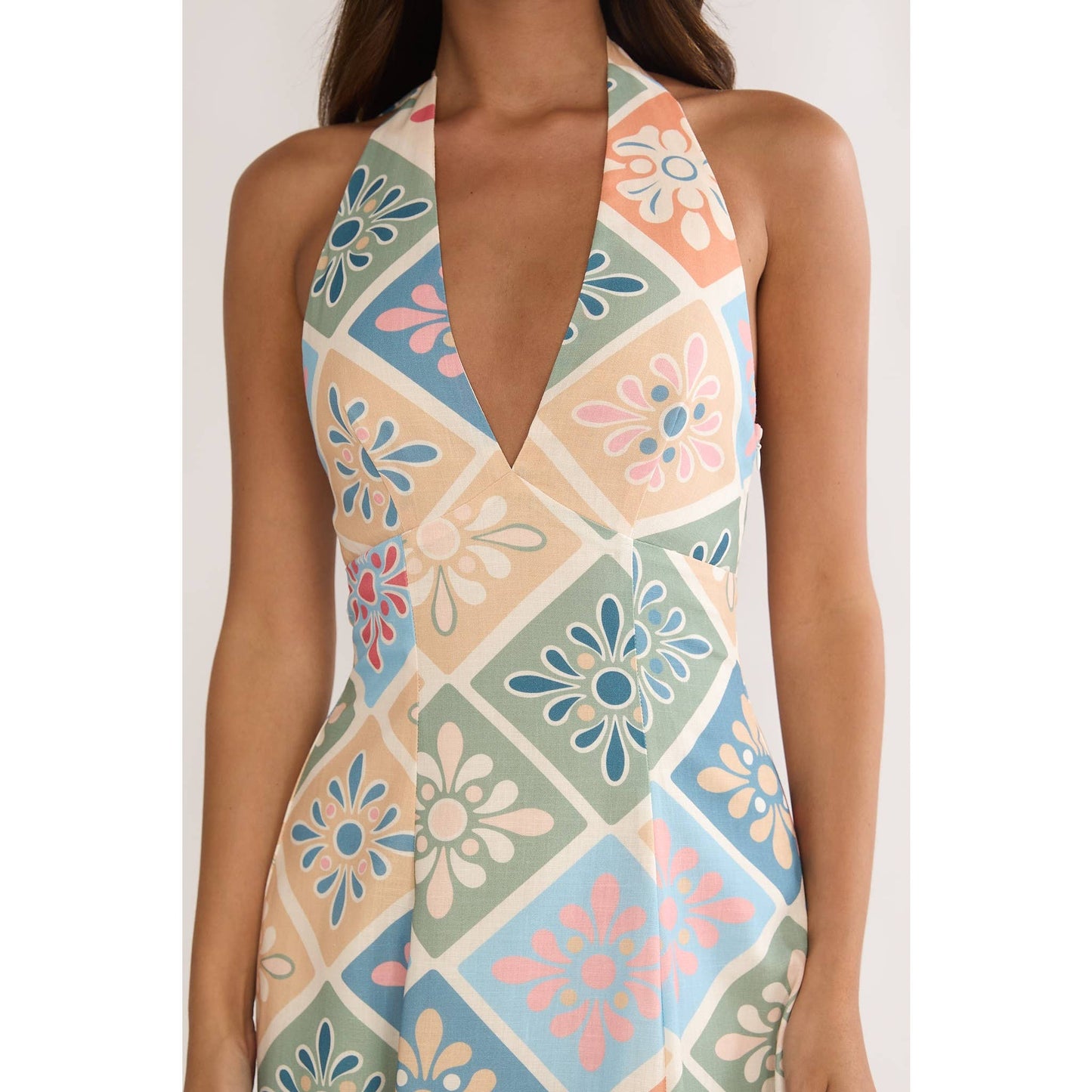 Floral Tile Maxi Dress