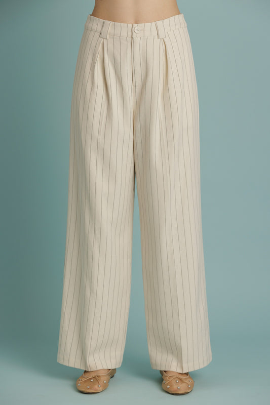 Striped Pleated Pants