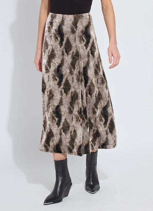 Dominique St Velvet Pleated Skirt