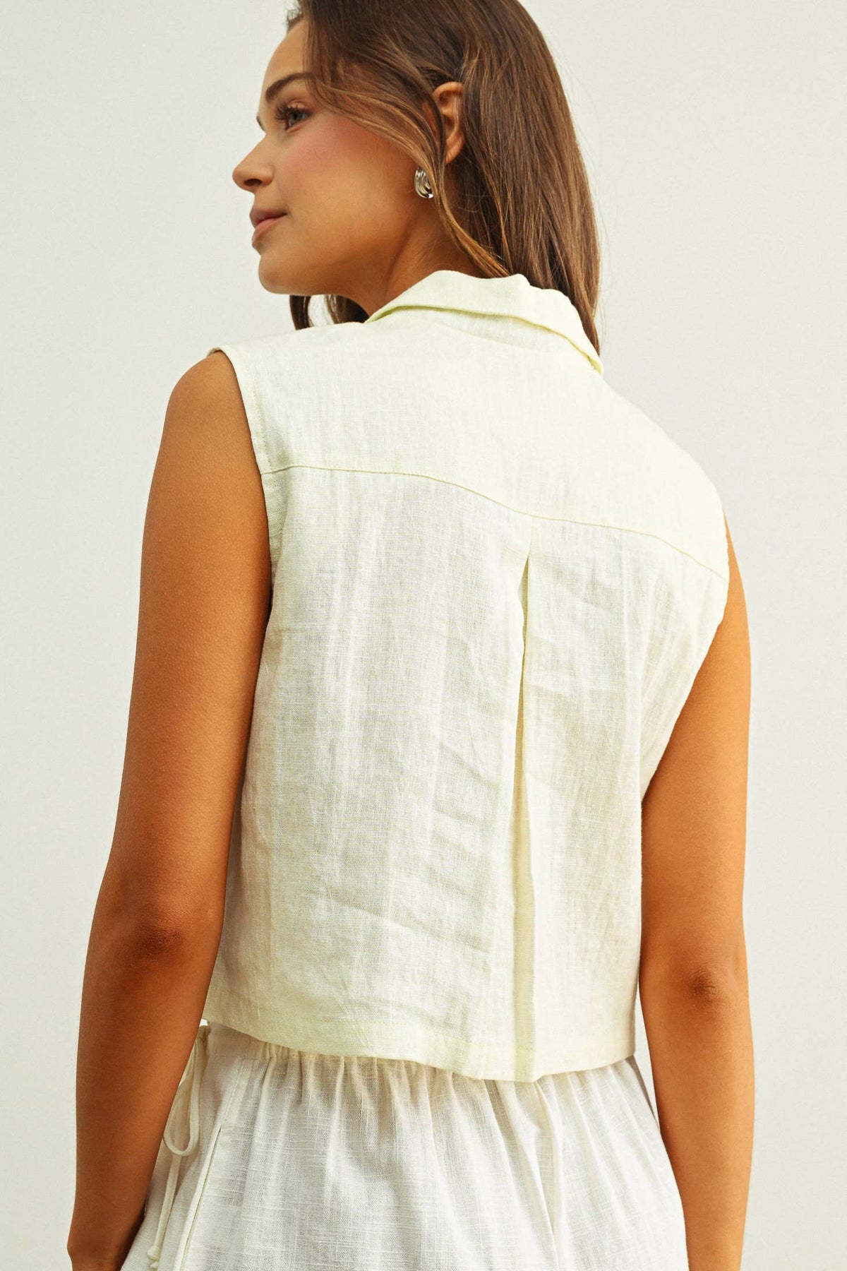 Linen Cargo Vest