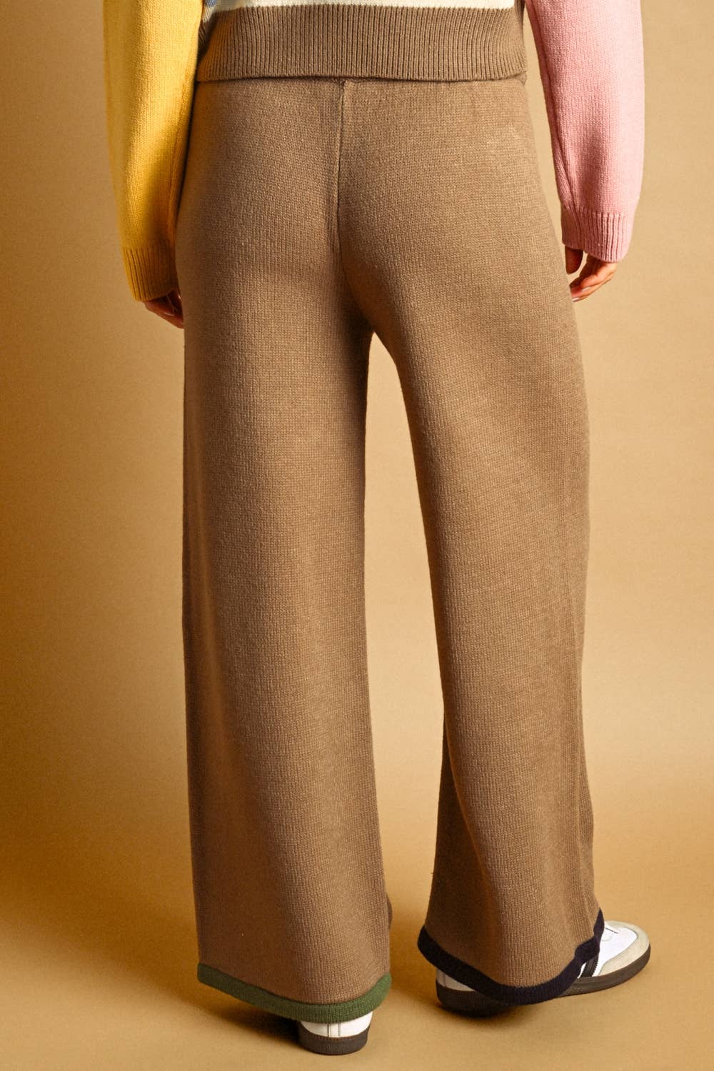 Color Mixed Knit Pants