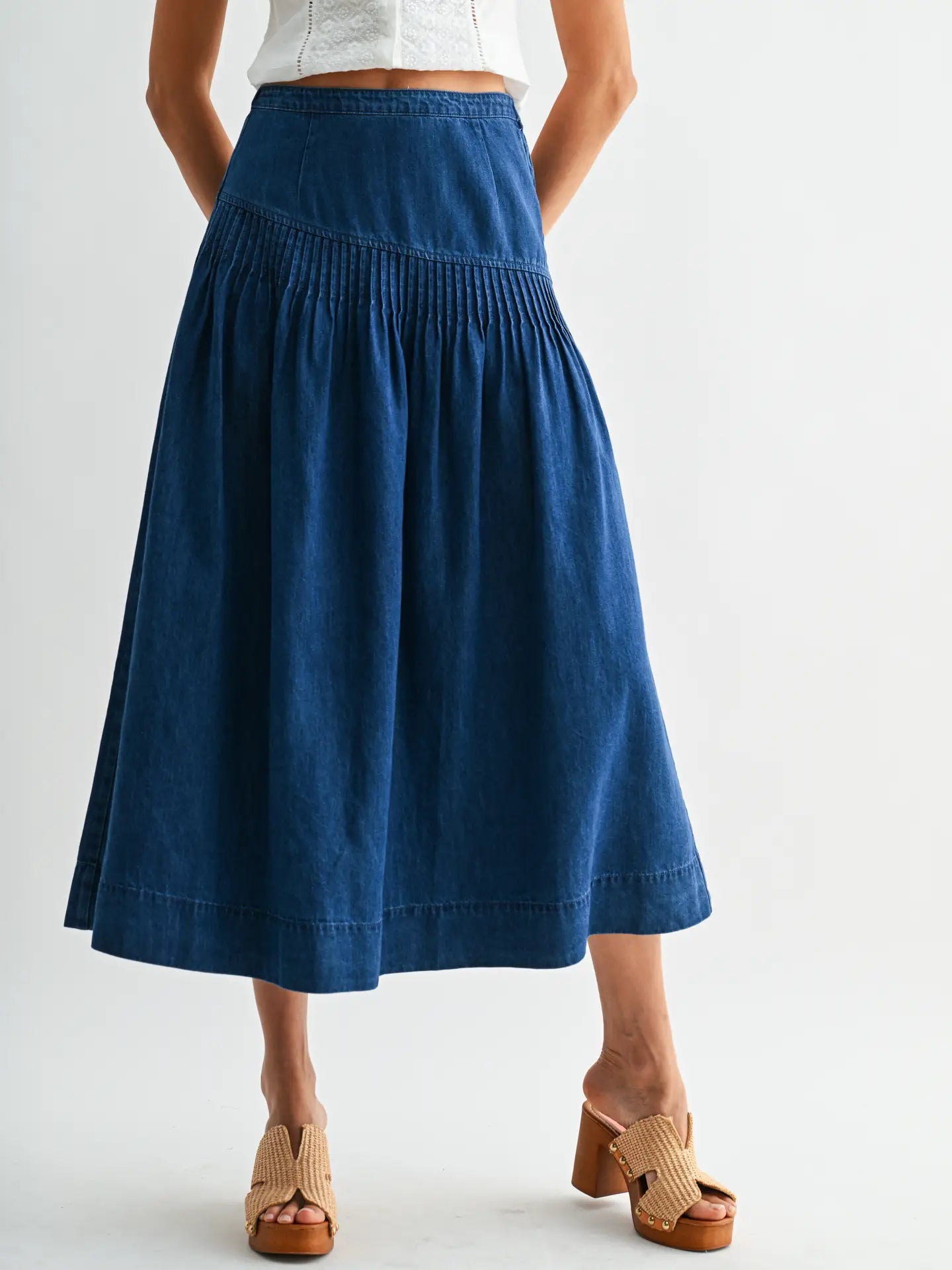 Highlander Denim Midi Skirt