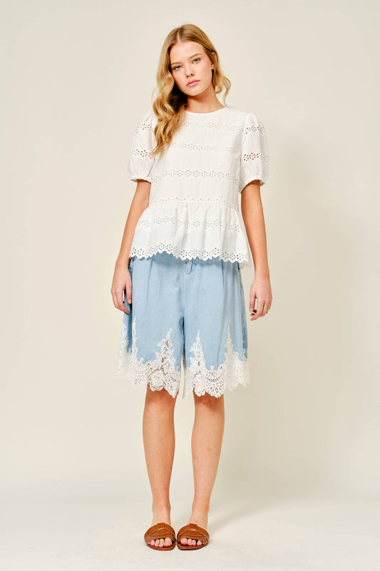Soft Denim Bermuda Shorts