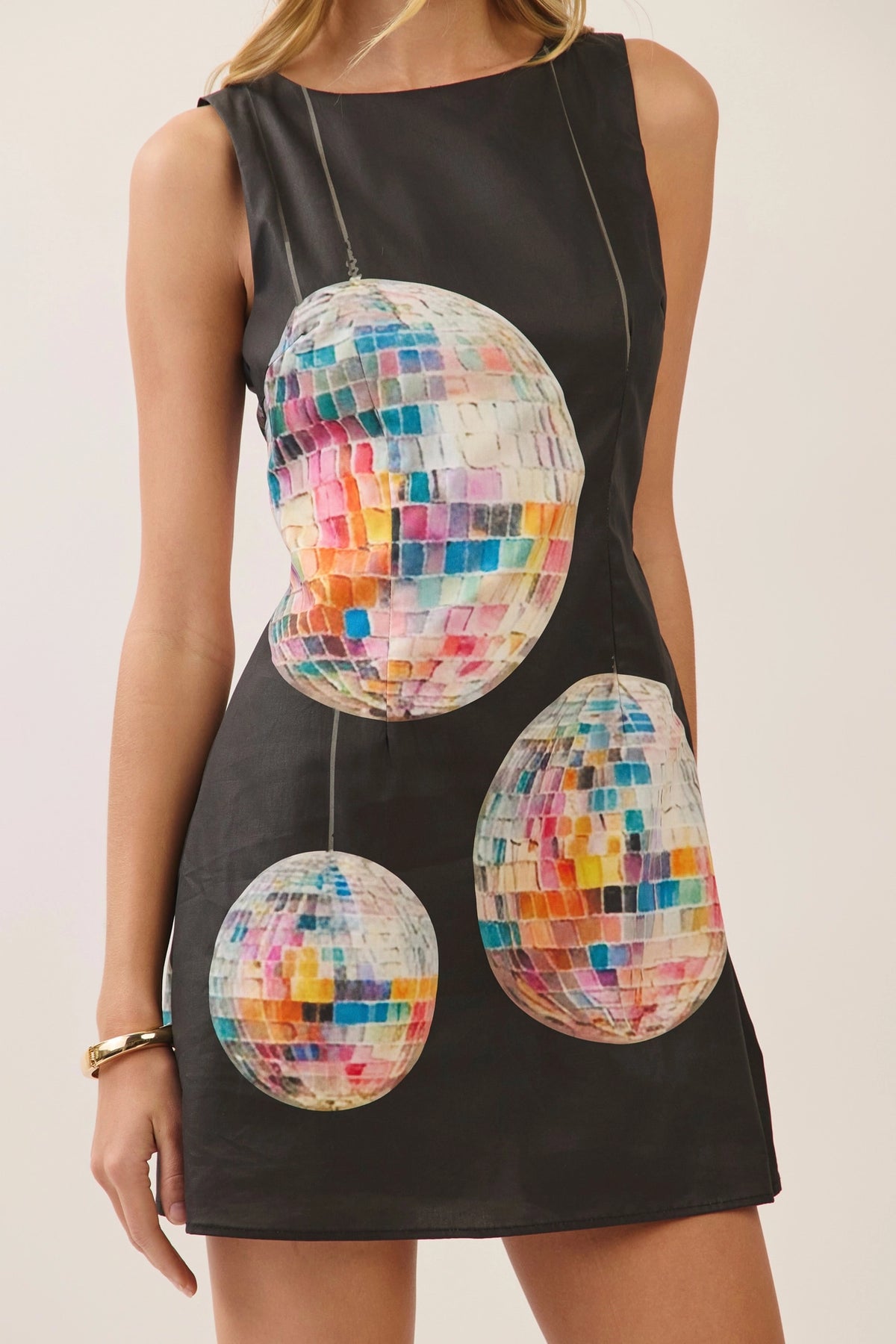 Disco Ball Print Mini Dress