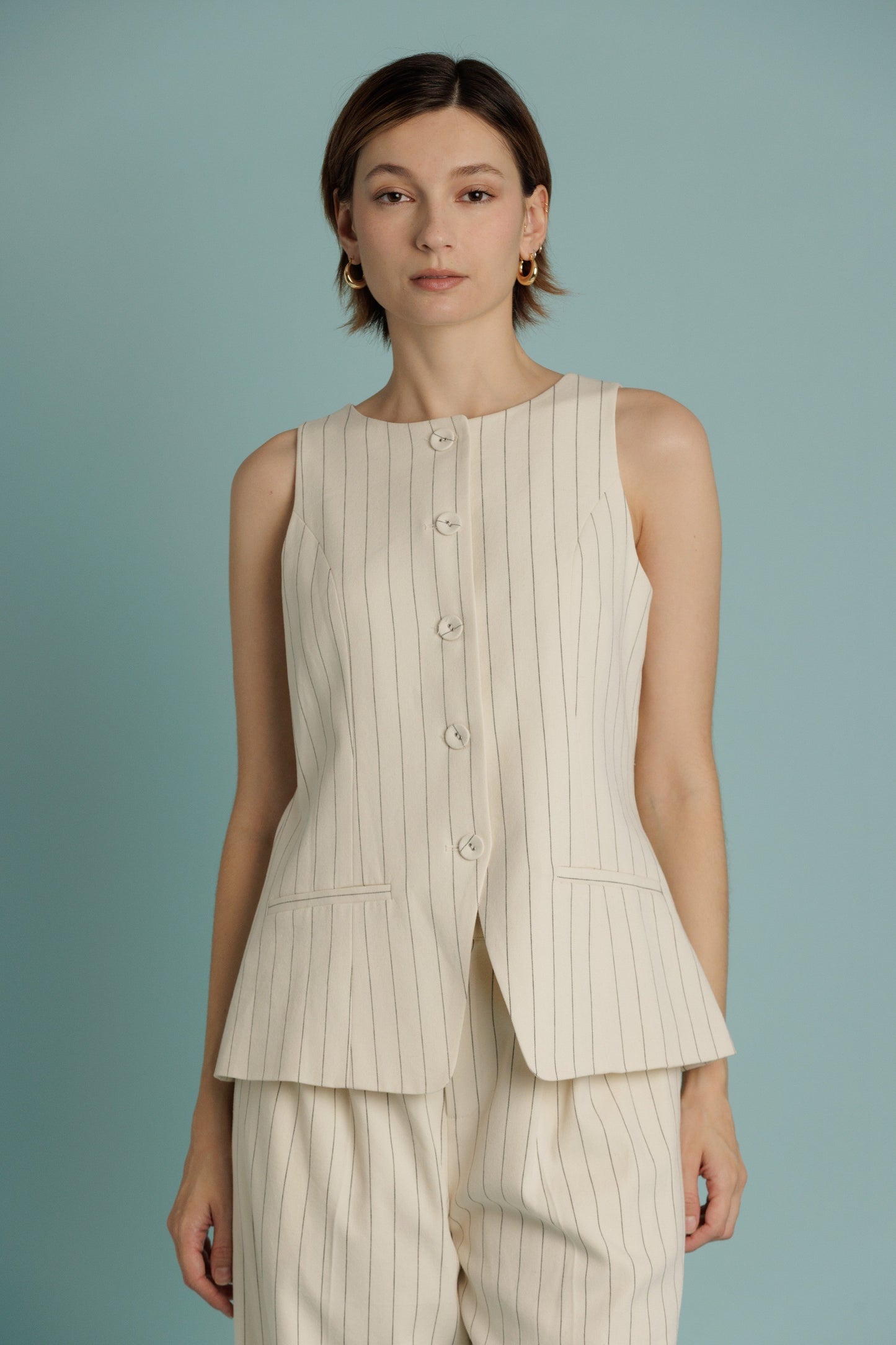 Striped Tailored Vest