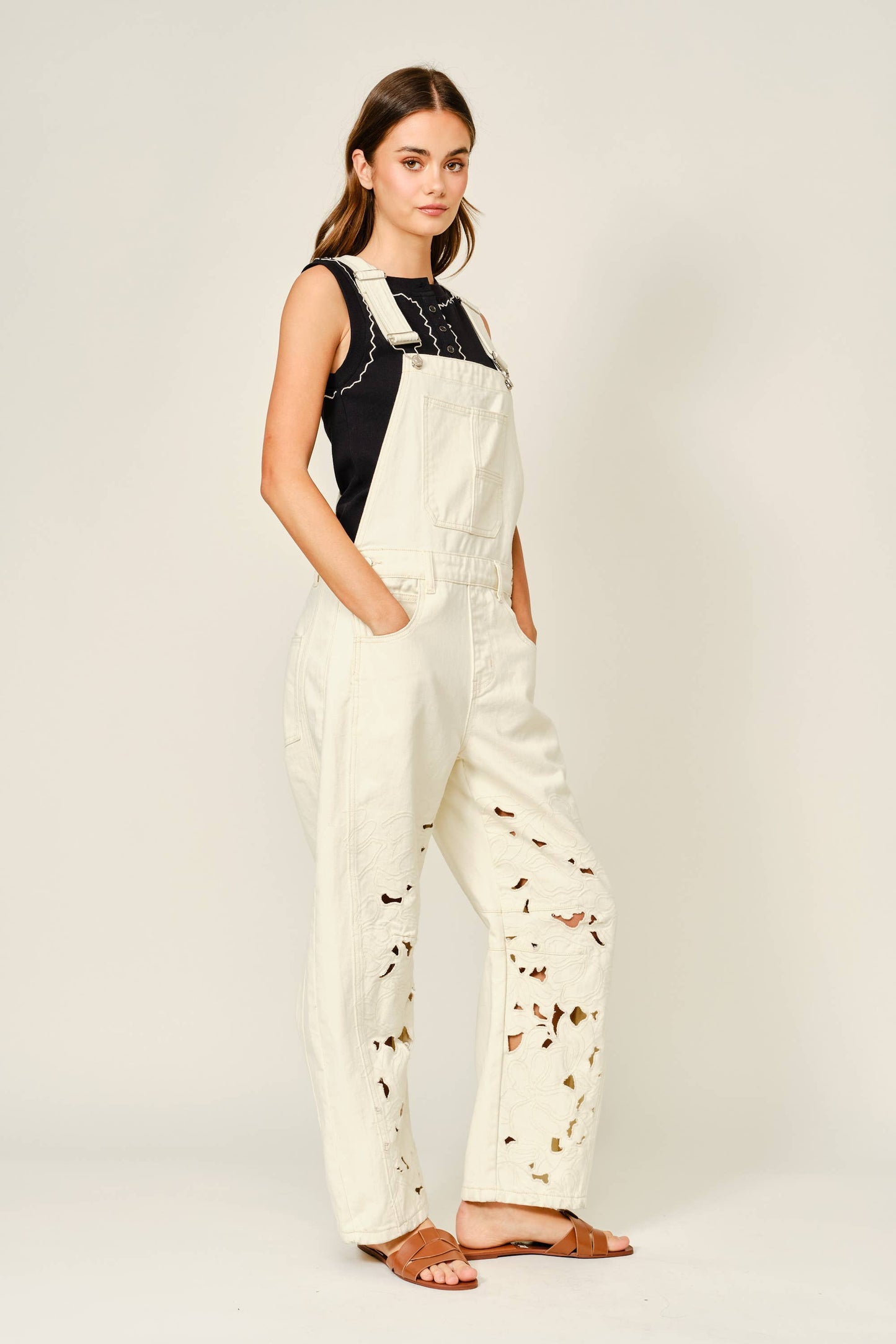 Alanna Embroidered Overalls
