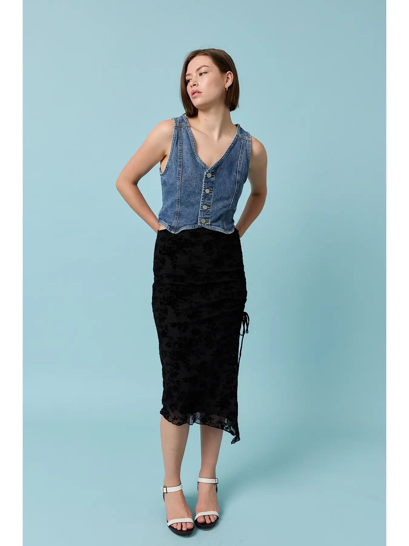 Velvet Jacquard Skirt